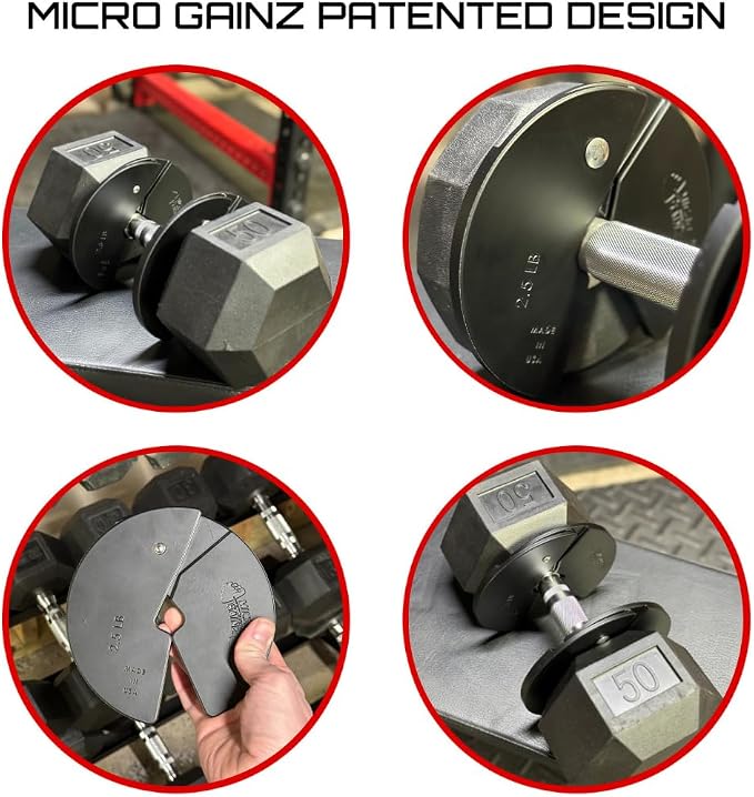 Micro Gainz 2.5LB Dumbbell Fractional Weight Plates, 4-Piece