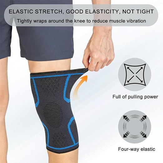 Knee Brace for Women & Men - Knee SupportSleeve for Running (Dark Blue)