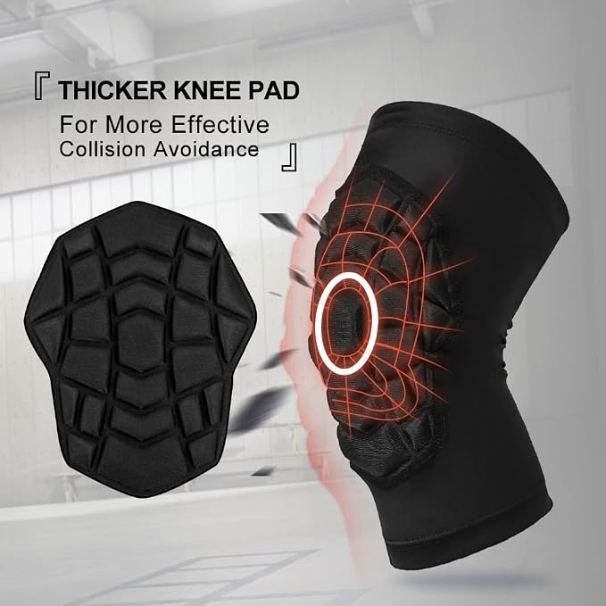 SZKANI Knee Pads Compression Leg Sleeve Knee Sleeve for All Sports Wrestling Protector Gear, 1 Pair of Knee Paded