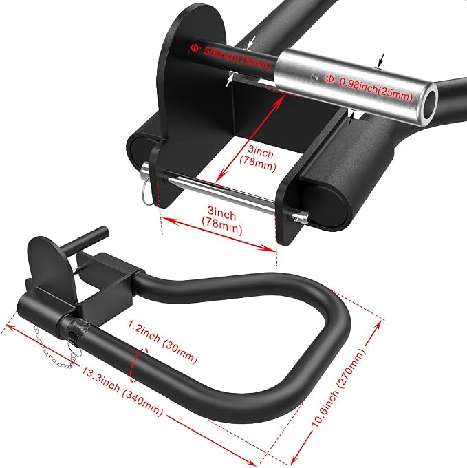 SELEWARE Dip Bar Attachment for Power Rack, 2 x 2 Tube, Multi Grip Handle | Fully Welded Steel Design, Stable Support for Dips, Pull Ups and Strength Training, Ideal for Home Gym Workouts