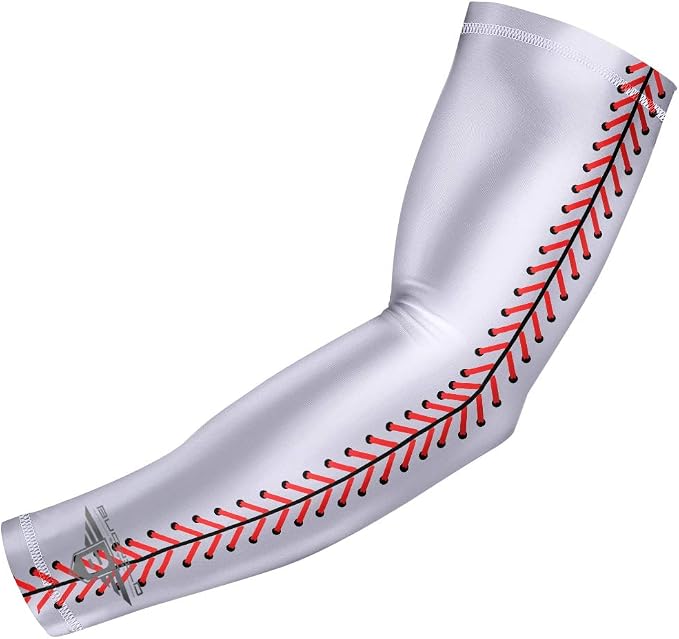 Bucwild Sports Compression Arm Sleeve - Youth & Adult Sizes - Baseball Football Basketball Sports (1 Arm Sleeve)