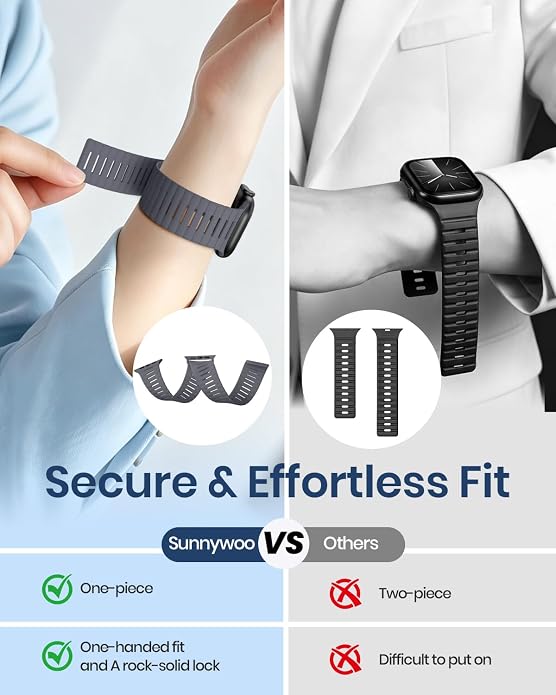 Magnetic Sport Bands Compatible with Apple Watch Bands for Men Women | Silicone Wristband 49mm 46mm 45mm 40mm 44mm 38mm 41mm 42mm, Replacement for iWatch Ultra Series 11 10 9 8 7 6 5 4 3 2 1 SE
