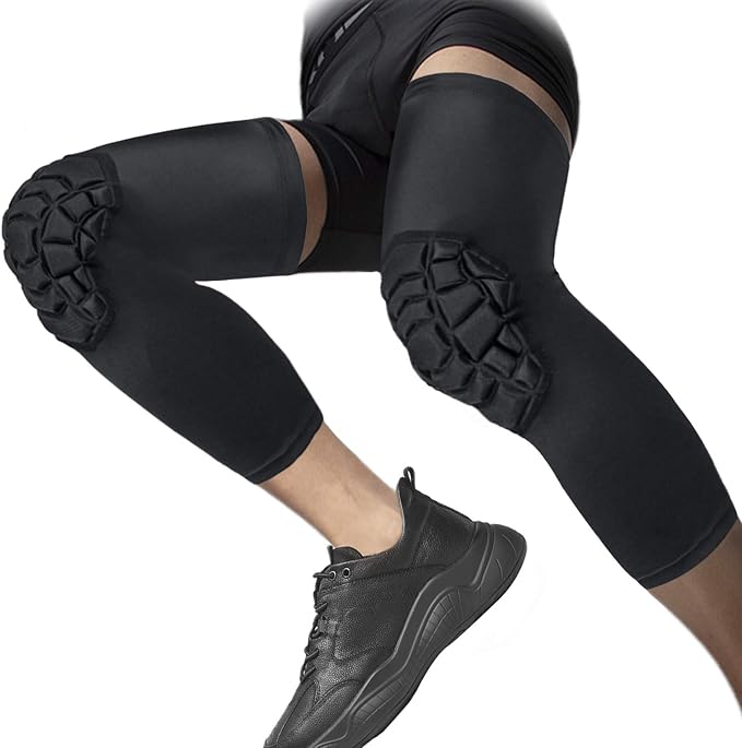 SZKANI Knee Pads Compression Leg Sleeve Knee Sleeve for All Sports Wrestling Protector Gear, 1 Pair of Knee Paded