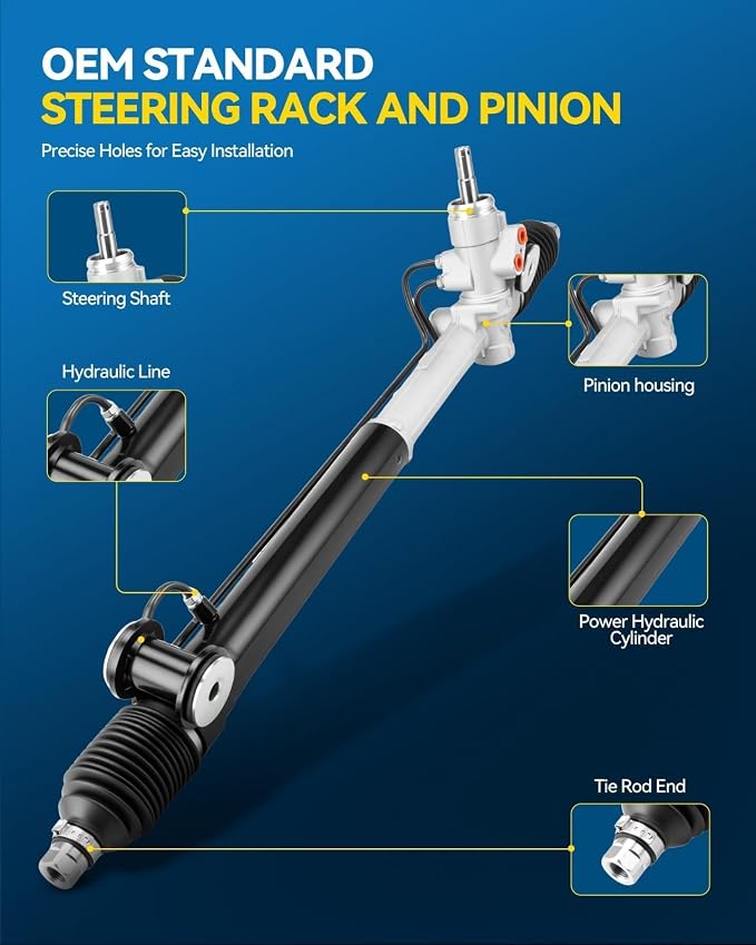 PHILTOP Hydraulic Power Steering Rack & Pinion Kit for Trailblazer, Envoy, Trailblazer EXT, Envoy XL, Rainier, Envoy XUV, Bravada, Ascender, 9-7x, with Outer Tie Rod Ends, Replace# 22-1014