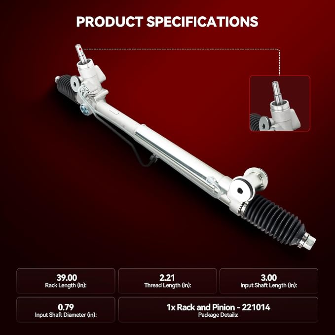Torchbeam Power Steering Rack & Pinion Assembly Fit for Trailblazer, Envoy, Trailblazer EXT, Ascender, Rainier, 9-7x, Envoy XL, Envoy XUV, Bravada, Hydraulic System Steering, OEM 22-1014
