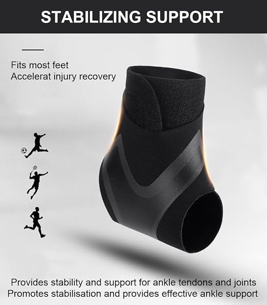 SUJAYU 2 Pack Ankle Brace & Elastic Supports for Men & Women, Ankle Support Ankle Compression Sleeve, Ankle Wrap Ankle Sleeve Ankle Brace for Sprained Ankle (White, Medium)
