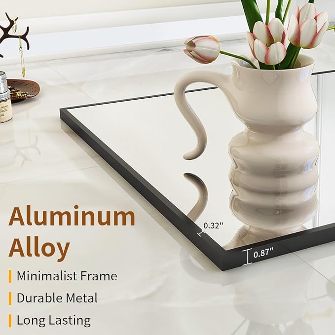 VooBang Large Full Length Mirror 78" x 35" - Shatterproof Black | Huge Floor Full Body Dressing Mirror with Metal Frame, Freestanding, Wall Mounted, or Leaning for Bedroom, Living Room