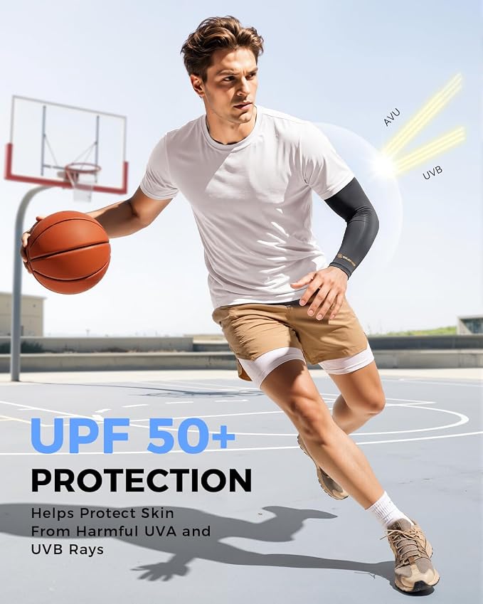 Copper Compression Arm Sleeves, Full Arm Brace for Forearm, Bicep, Triceps | 360° Full Compression for Tennis Elbow, Basketball, Golf, Arthritis, Tendonitis, Bursitis, Post Surgery Rehab