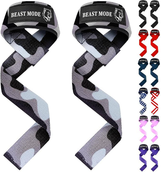 TECEUM Neoprene Padded Cotton Lifting Straps for Weightlifting, 1 Pair