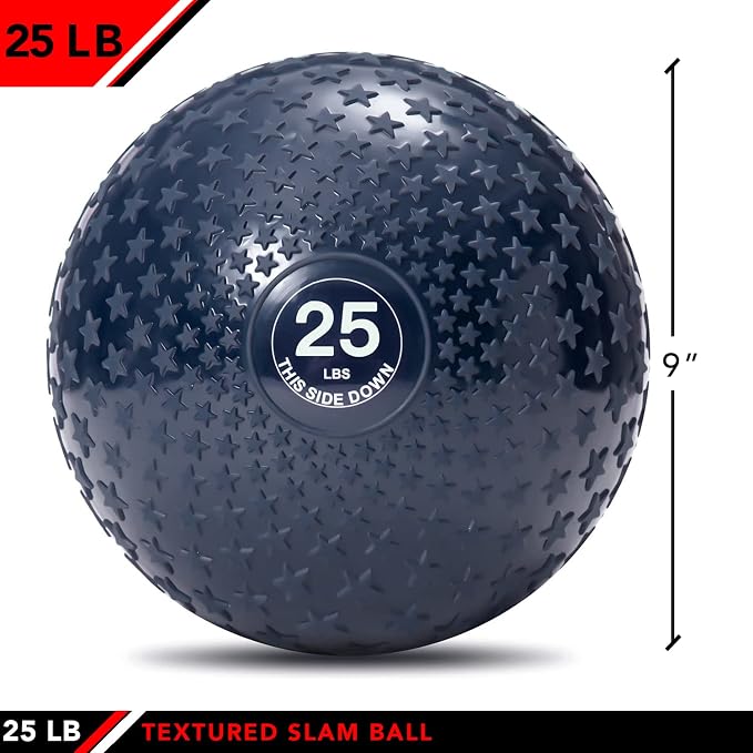 JFIT Slam Ball – Build Strength - Endurance & Power | Superior Grip | Sand-Filled Core | Indoor & Outdoor Use