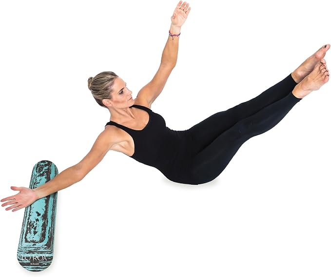 OPTP Lo Rox Foam Roller – Moderately Firm Density, Round, Teal, 36" x 6"