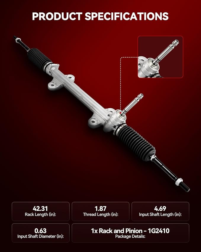 Torchbeam Electronic Power Steering Rack and Pinion Fit for Hyundai 2013 Elantra All Models, 2011-2012 Elantra 1.8L, 2012 Veloster All Models, Rack & Pinion Replace 1G2410