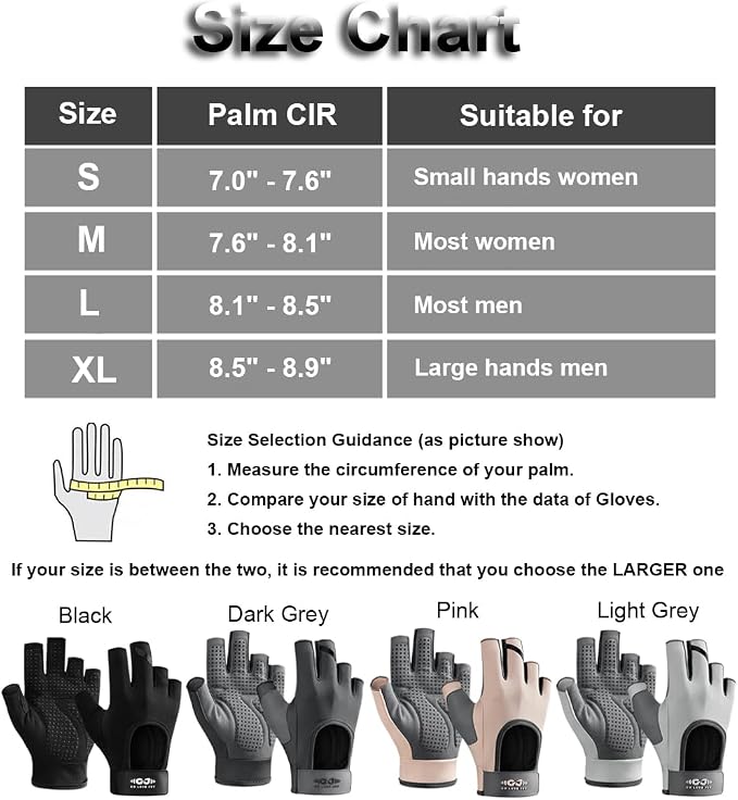 SUJAYU Workout Gloves for Women & Men, Anti-Slip Fingerless Gloves for Weightlifting, Mens Workout Gloves Gym Gloves Fitness Gloves