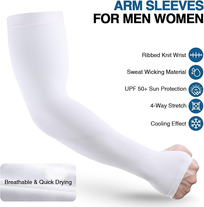 LUOLIIL VOE Sun Protection Cooling Arm Sleeves for Men &Women,Compression Sleeves for Football, Golf & Volleyball