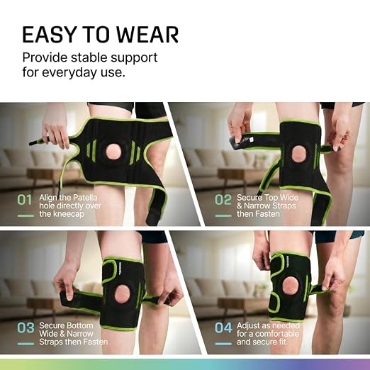 Modvel Knee Brace with Side Stabilizers & Patella Gel Pads for Pain Relief and Joint Support Breathable, Non-Slip Compression Sleeve for Men & Women, Arthritis, Meniscus, ACL Recovery