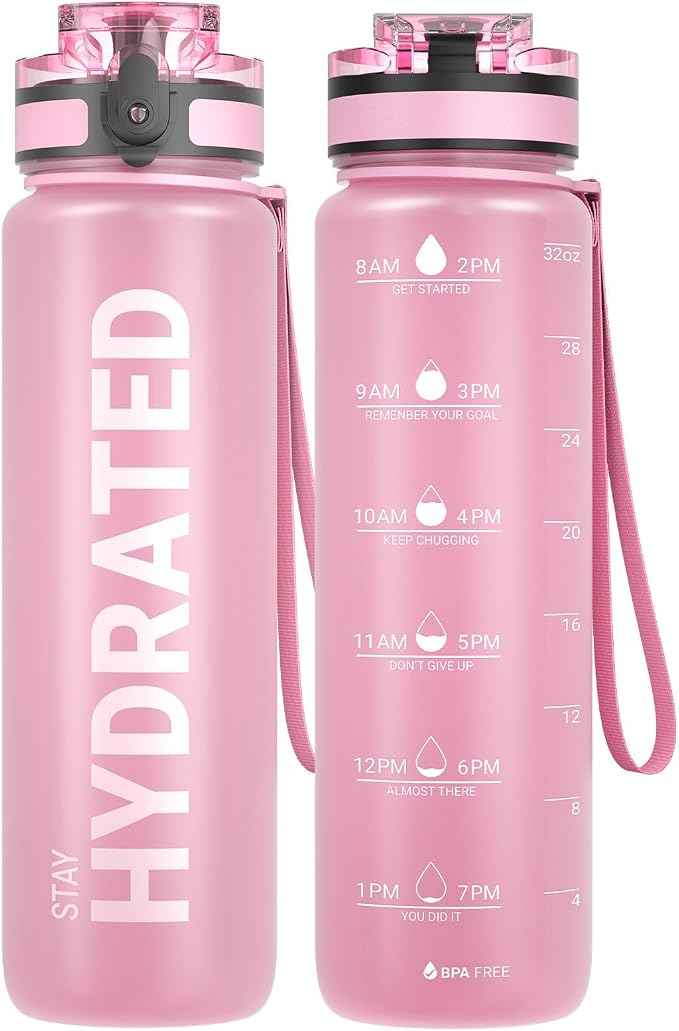 Sahara Sailor Water Bottle 32oz, Durable and Leakproof Water Bottles Motivational with Time Marker, Tritan, BPA Free, Wide Mouth with Easy Clean Brush for Gym, Travel, Home, School, Office (1 Bottle) | Bpa Free, Leakproof Wide Mouth With Fast Flow Lid ...