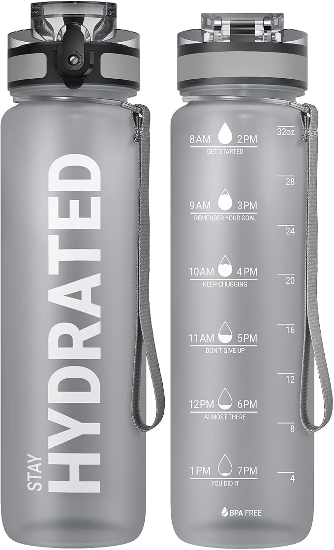 Sahara Sailor Water Bottle 32oz, Durable and Leakproof Water Bottles Motivational with Time Marker, Tritan, BPA Free, Wide Mouth with Easy Clean Brush for Gym, Travel, Home, School, Office (1 Bottle) | Bpa Free, Leakproof Wide Mouth With Fast Flow Lid ...