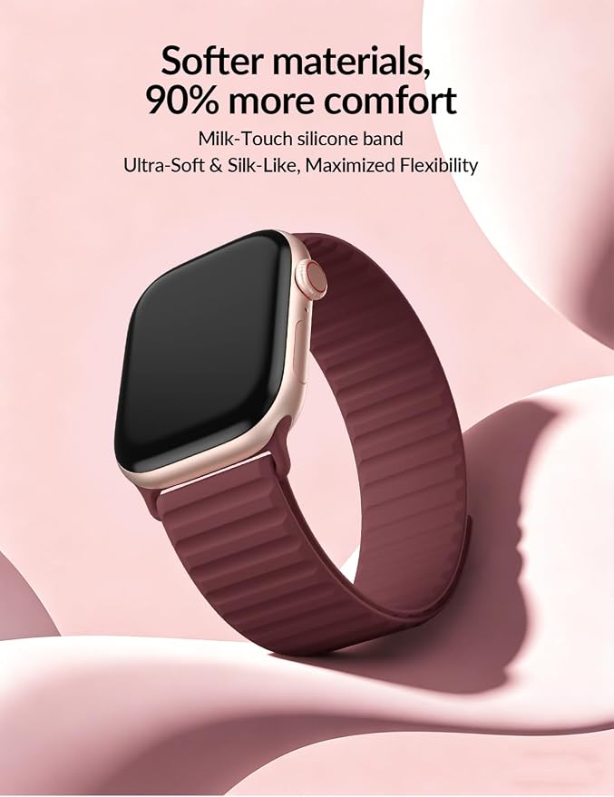 Patented Magnetic Silicone Sport Band for Apple Watch Bands for Women Men | Soft Silicone Solo Loop 40mm 38mm 41mm 44mm 45mm 42mm 49mm, Sport Strap for iWatch Series 11 10 9 8 7 6 5 4 3 2 1 SE Ultra