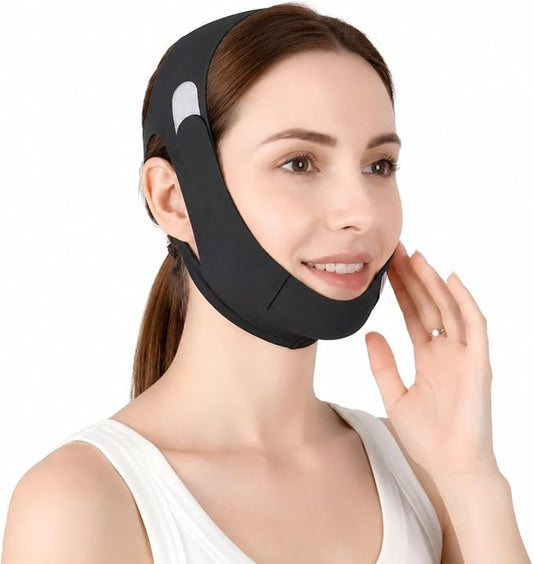 Jaw Strap,Jawline Shaper,Adjustable Chin Strap,Chin Strap for Sleeping,Jaw Strap,Jawline Shaper,Black