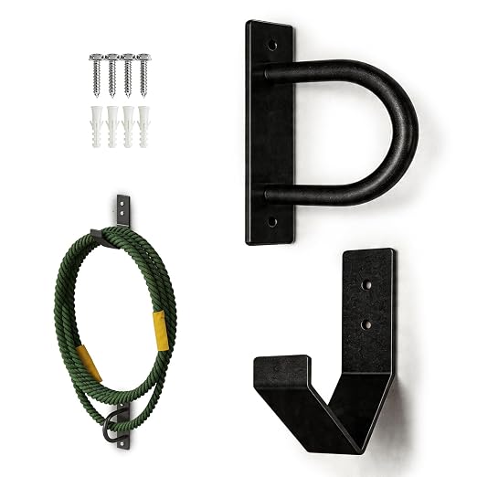 Battle Rope Anchor, Resistance Band Wall Anchor, Heavy Duty Wall Mount Bracket for 20-60ft 1-2.5in Battle Ropes
