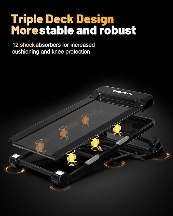 TREAFLOW Folding Treadmill with 25% Auto Incline, 3.5HP | Brushless Motor, 10 MPH Performance, Joint-Friendly Cushioning, Easy Handrail Controls, Space-Saving Folding Design