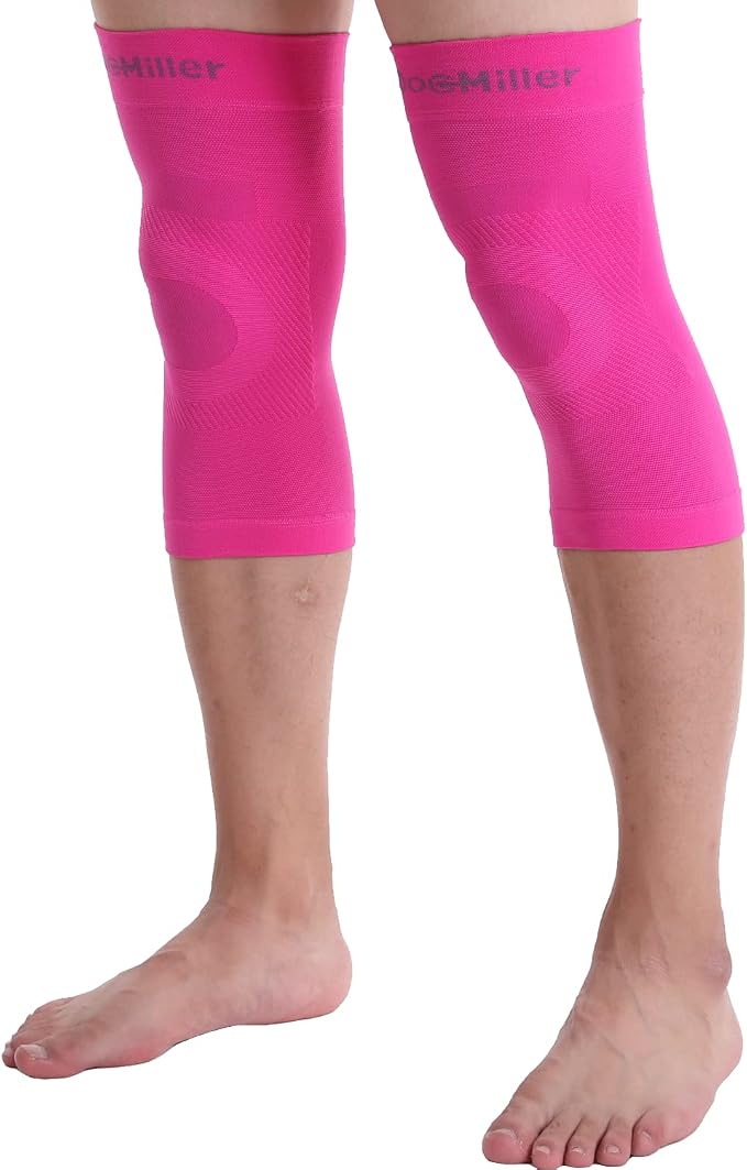 Doc Miller Knee Compression Sleeve Brace for Men & Women | Pair, Best Support for Workout, Running, ACL, Arthritis Pain Relief