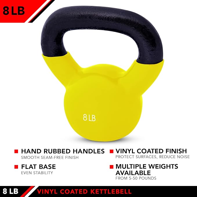 JFIT Kettlebell Weights Vinyl Coated Iron