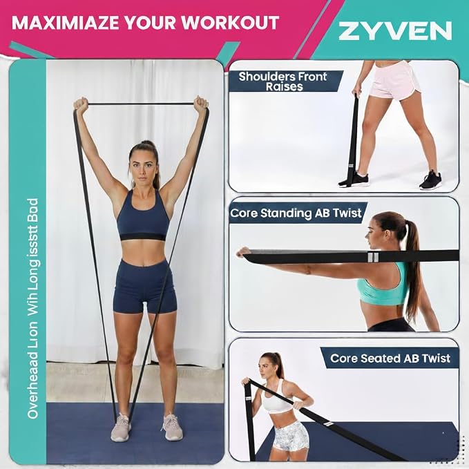 76 Inch Fabric Resistance Band for Working Out, Extra Long Resistance Band for Strength Training, Mobility & Stretching, Non Slip Heavy Duty Exercise Band for Yoga, Home Gym, Athletes