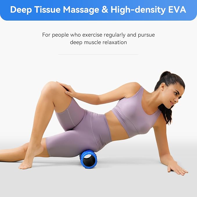 SUBCULTUREPICK Medium Density Foam Roller for Deep Tissue Muscle Massage | 15" Wave Textured Muscle Back Roller for Back and Leg Muscles - Self Myofascial Release of Painful, Fitness for Pilates, Yoga