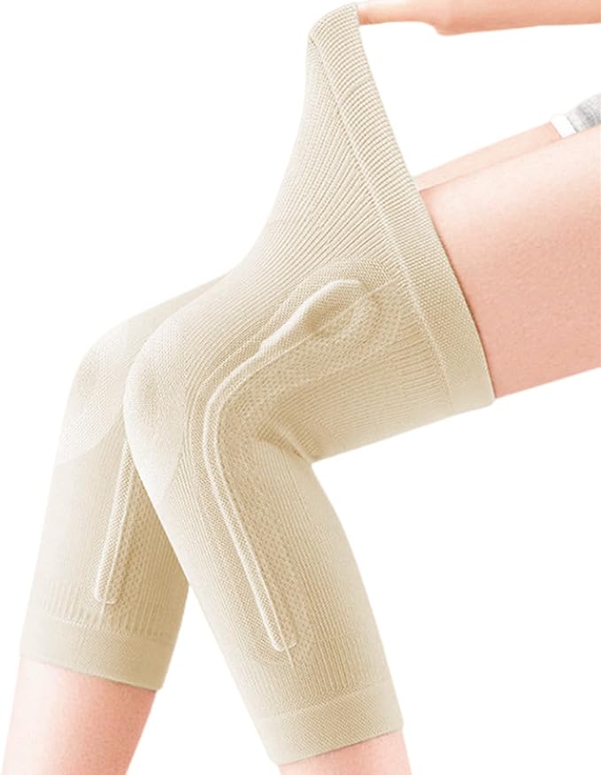 JUMISEE (One Pair Cotton Knee Sleeves for Knee Support, Circulation Improvement & Pain Relief Compression Knee Brace