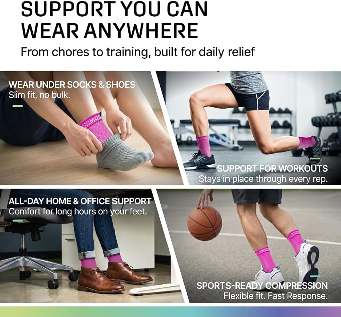 Modvel Foot & Ankle Brace Socks for Sprained Ankle Compression Sleeve - Foot Support for Women & Men - Tendonitis & Arthritis Ankle Brace Sports Running, Torn Ligaments & Women Stabilizing Ankle Wrap