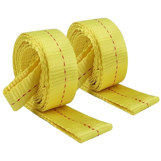 XSTRAP STANDARD 2PK 1-3/4''x 8FT Lifting Sling Web Tow Straps w/Loop End | 5000 lbs Breaking Strength, Heavy Duty Flat Lift Sling Web Straps for Rigging, Moving, Hoist, Tree Stump Removal