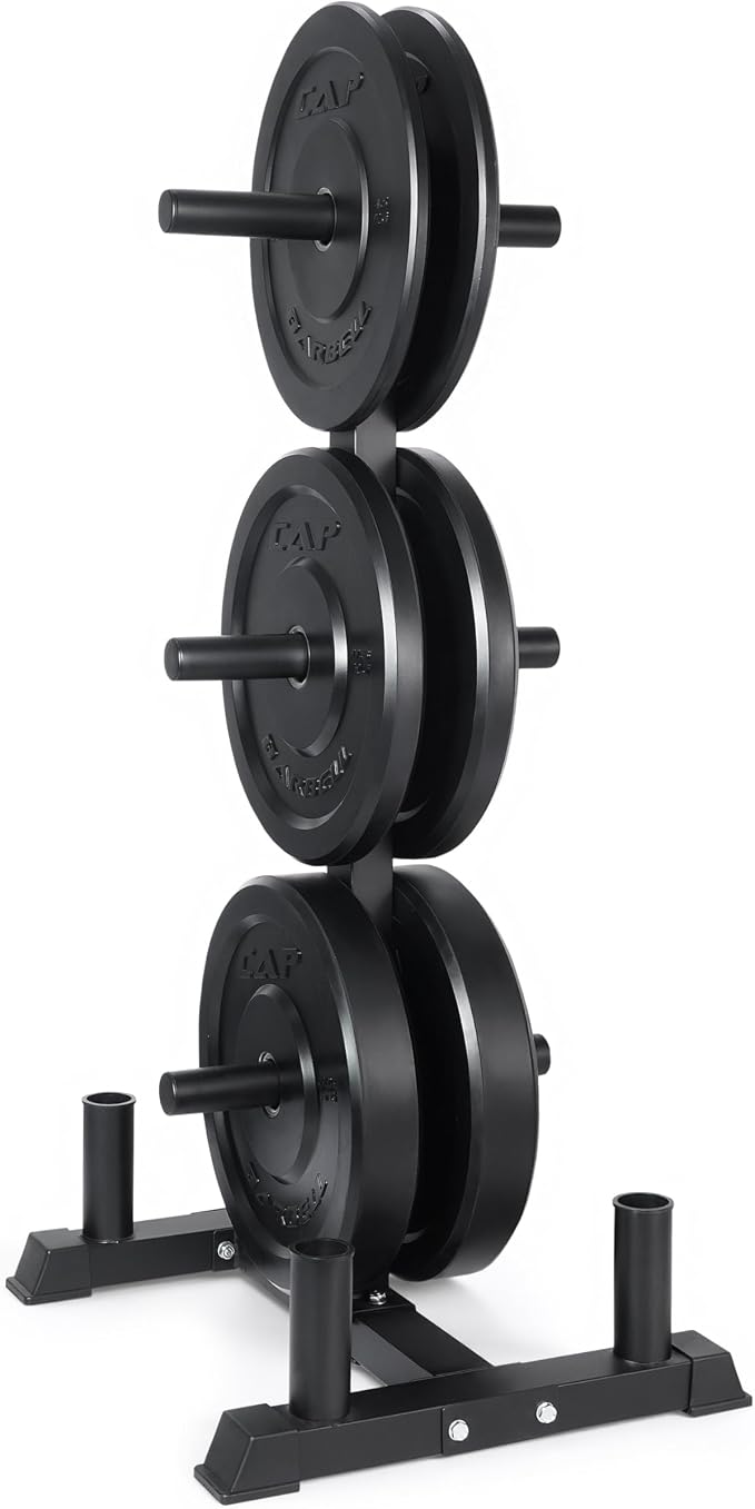 CAP 2-inch Olympic Bumper Plate Weight Set | 100-370 lbs | Multiple Colors | Storage Rack Optional
