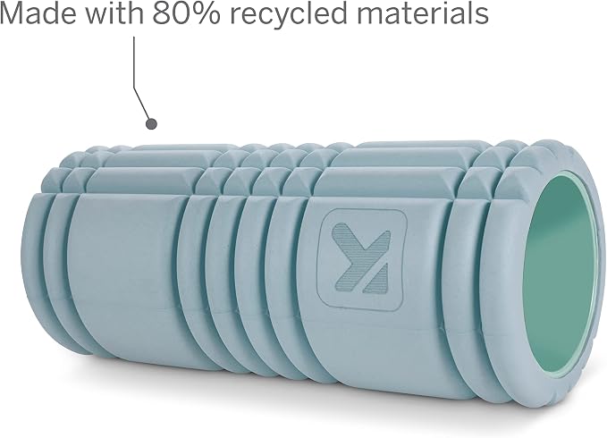 TRIGGERPOINT Performance Therapy Grid Patented Multi-Density Foam Massage Roller (80% Recycled) Exercise, Deep Tissue Muscle Recovery - Muscle Pain&Tightness, Improves Circulation (13"), Blue