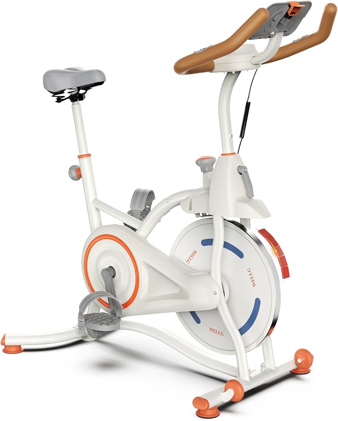 Exercise Bike Indoor Cycling Bike with Digital Display, Heart Rate Sensors, Phone Mount, 265 LBS Weight Capacity
