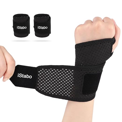 Ultra Thin Mesh Wrist Strap Brace Support for Workouts & Daily Use, Carpal Tunnel Pain Relief, Ulnar Wrist Wraps Repetitive Wrist Use Injury, Fit Left or Right Hand, Breathable Adjustable (2, Black)