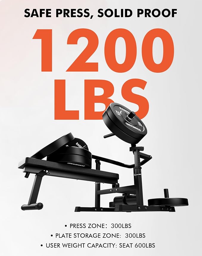 GMWD Chest Press Machine, Bench Press Machine with Independent Converging Arms, Adjustable Flat Incline Bench for Chest, AB Workouts, Shoulder Home Gym Equipment