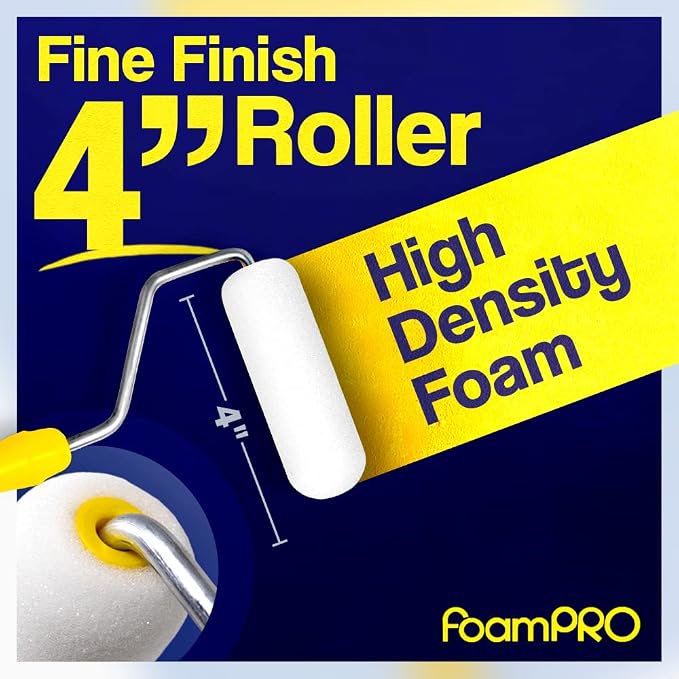 FOAM PRO 00165 4-Inch Roller Oils and Clears Refills, Fine Finish, 2-Pack