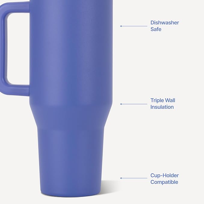 HydroJug Traveler 32oz, Insulated Tumbler with Handle & Straw, Berry Pop