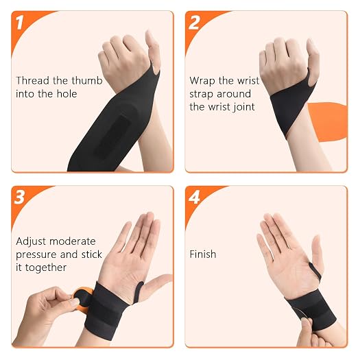 Ulnar Wrist Brace for Right & Left Hand, Ultra-Thin Elastic Wrist Wrap Compression for TFCC Tear and Repetitive Wrist Use Injury, Wrist Support for Carpal Tunnel, Tendonitis, Pain Relief (Black)