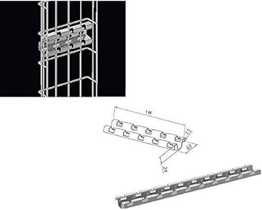 Kable Kontrol Vertical Tray Slotted Holder – Wall Support Brackets - Wire Mesh Tray Cable Management Rack Cable Basket, Zinc Plated Steel NEC Approved for Network, Fiber Optic, Cabling Accessory