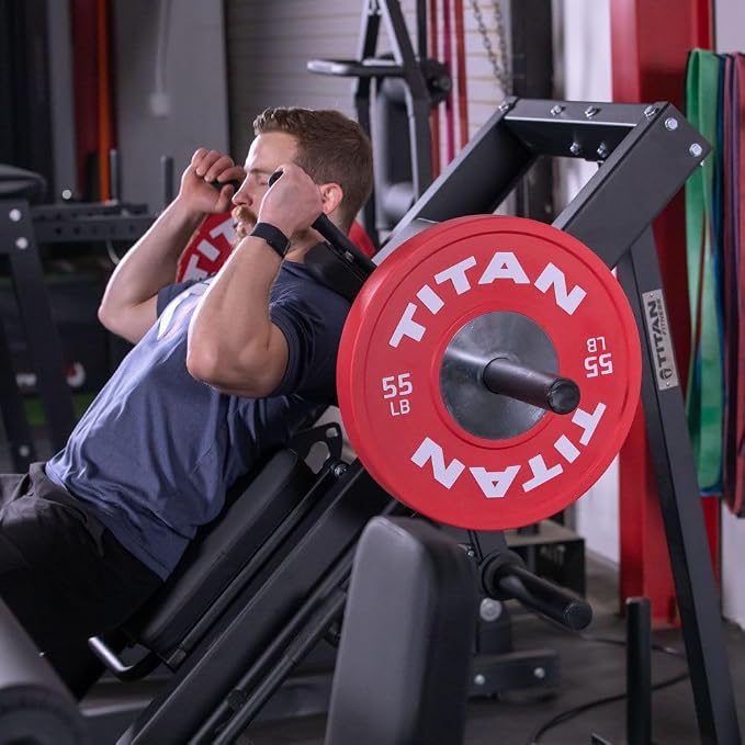 Titan Fitness Elite Olympic Bumper Plates, Competition Weight Plates, Rubber with Steel Hub Insert, Sold as a Pair, for Olympic Weightlifting and Cross-Training Workouts
