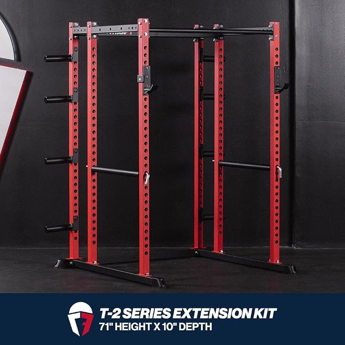 Titan Fitness T-2 Series Power Rack Extension Kit, 12-Gauge Steel Uprights, Bolt-Together Rack Expansion for Home Gym with Weight Plate Holders