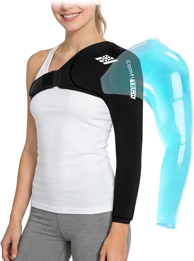 ComfiTECH Reusable Shoulder Arm Ice Pack Wrap for Pitcher & Recovery, M | Flexible Gel Ice Pack for Shoulder & Elbow & Arm Cooling, Adjustable Arm Cold Sleeve for Throwing Athletes & Muscle Comfort