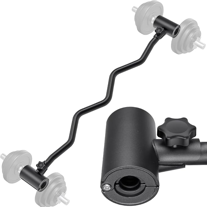 Kipika Adjustable Dumbbell to Barbell Converter - EZ Curling Bar Adapter - Versatile Weightlifting Equipment for Home Gym