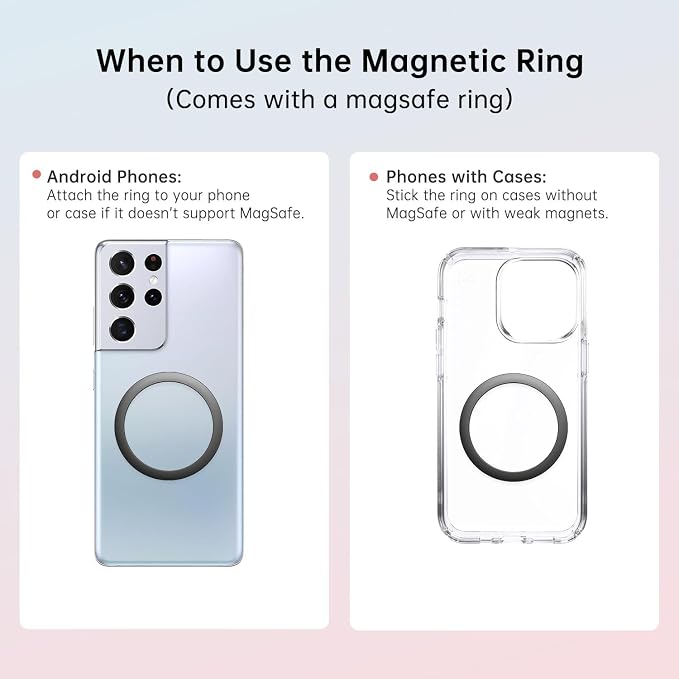 Insulated Magnetic Water Bottle - Reusable Stainless Steel Bottle with MagSafe Compatible Phone Holder - Keeps Cold for 24 Hours - Perfect for Gym, Sports, and Travel - White 24oz