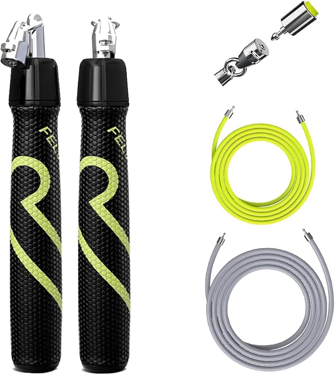 Weighted Jump Rope for Men & Women, 1/4lb 1/2lb Interchangeable Weighted Rope, Ball Bearing Adjustable Length, Tangle Free Storage Golf-Grade Grip, Skipping Rope for Weight Loss
