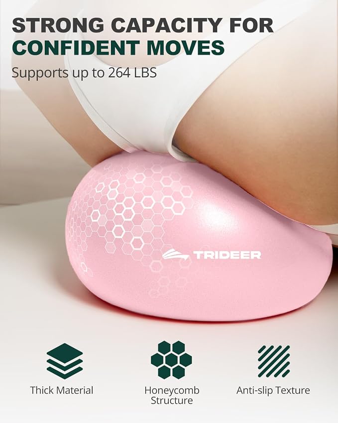 Trideer Yoga Ball for Exercise, Pilates, Core & Balance Training, Stability Ball for Pregnancy & Birthing Prep, Physical Therapy, Daily Stretching, Office Chair for Active Sitting, Quick Pump Included
