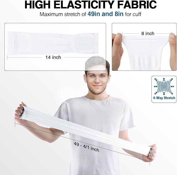 LUOLIIL VOE Sun Protection Cooling Arm Sleeves for Men &Women,Compression Sleeves for Football, Golf & Volleyball