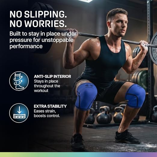 Modvel Strength 7mm Knee Sleeves (Pair) for Weightlifting & Powerlifting (USPA, IPL Approved) | High-Performance Knee Compression Support For Squats, Weight Lifting - Men and Women